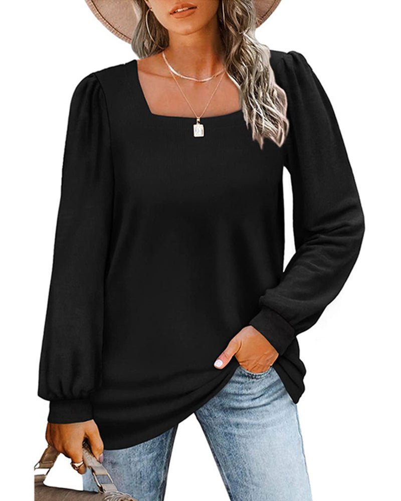 Caroline | Chic Square-Neck Blouse