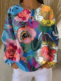 Ida | Sweater with Large Colourful Flowers