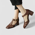 Elyxiana | Orthopedic T-Strap Block Heels
