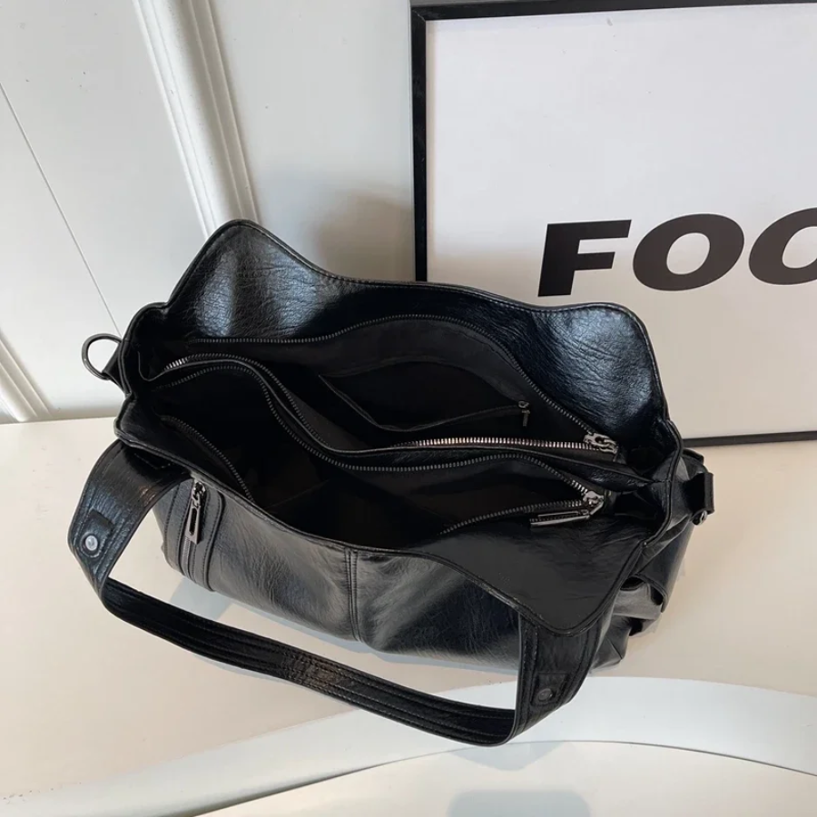 Uma | Dual Zipper Large Capacity Shoulder Bag