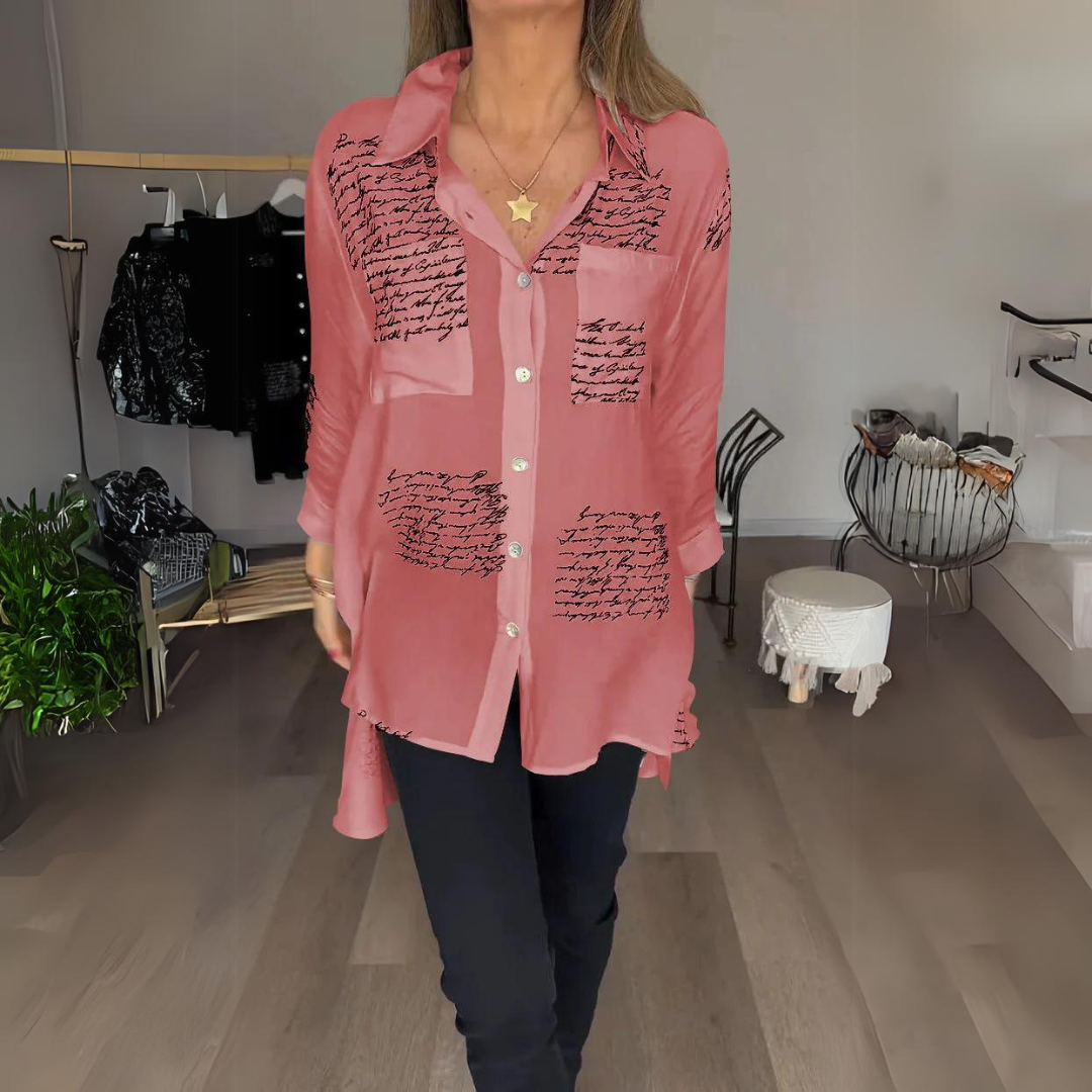Tiemona | Script Button-Up Shirt