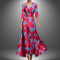 Zora - Boho Maxi Dress with V-Neck and Short Sleeves that Flatters