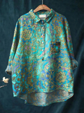 Women's Retro  Art Print Casual  Shirt