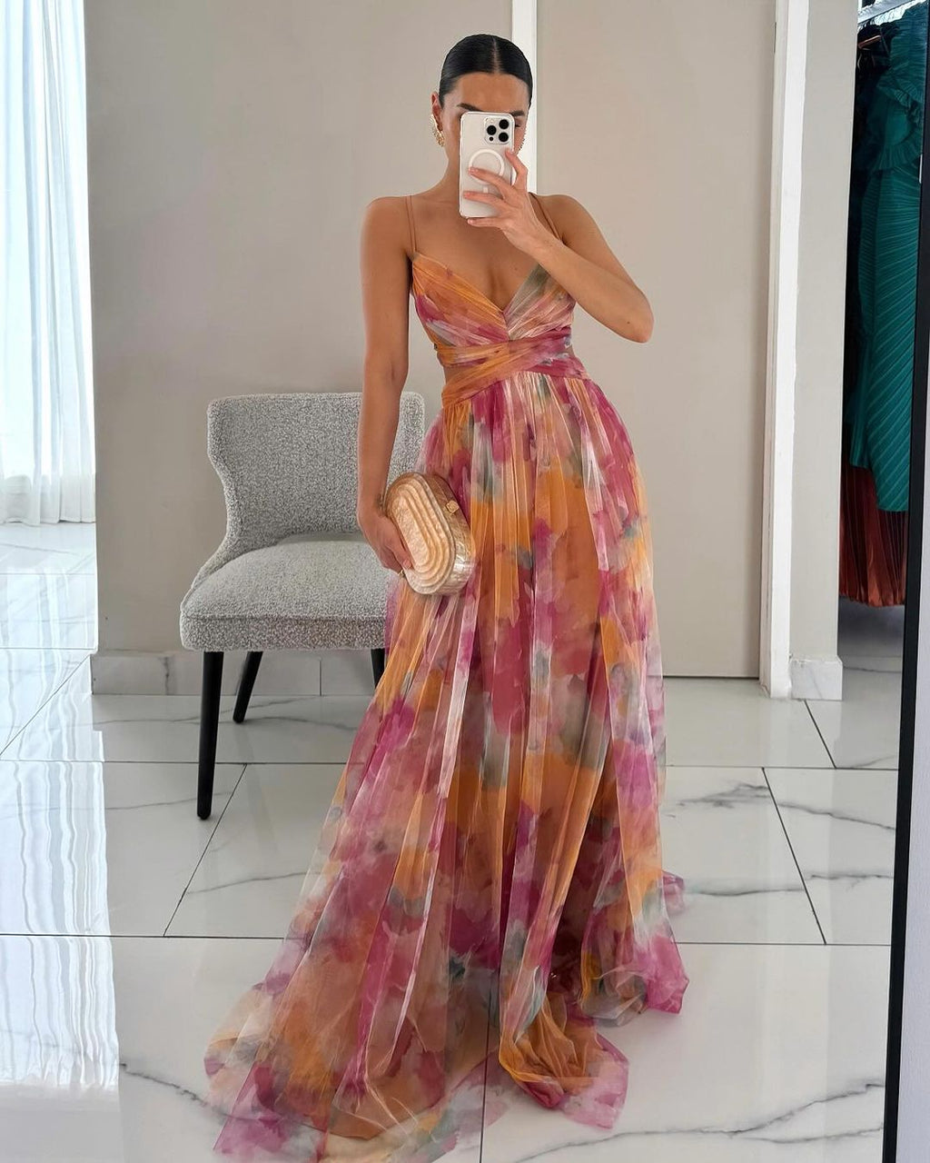 GISELLE - ENCHANTING MAXI DRESS WITH FLORAL PRINT