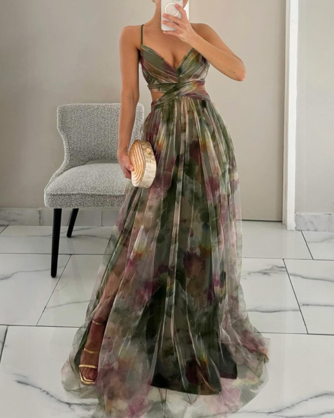 GISELLE - ENCHANTING MAXI DRESS WITH FLORAL PRINT