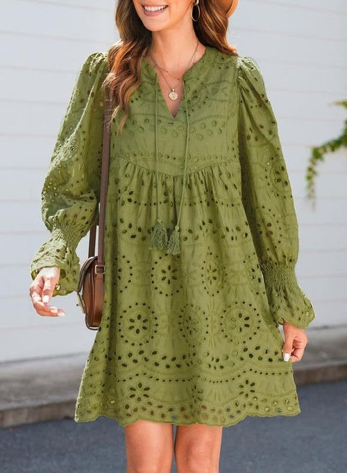 Carmela | Lace Ruffle Midi