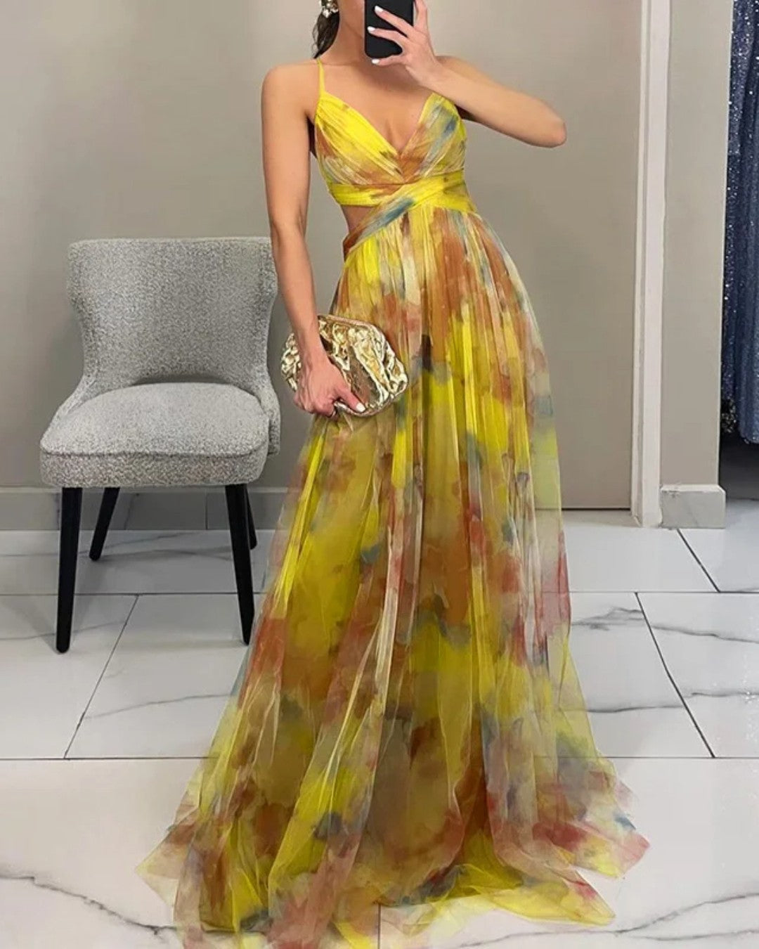 GISELLE - ENCHANTING MAXI DRESS WITH FLORAL PRINT