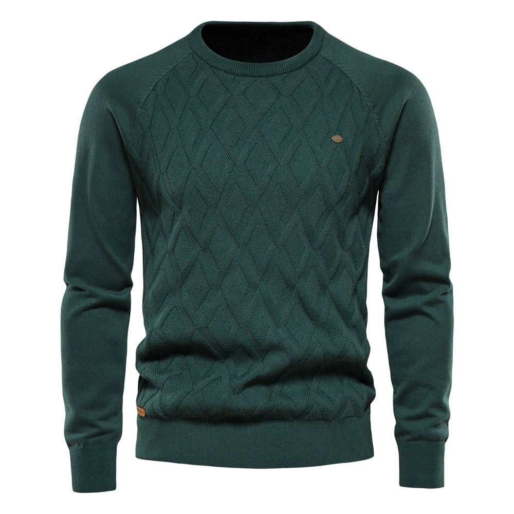 Theodor | Men's Sweater With Diamond Pattern