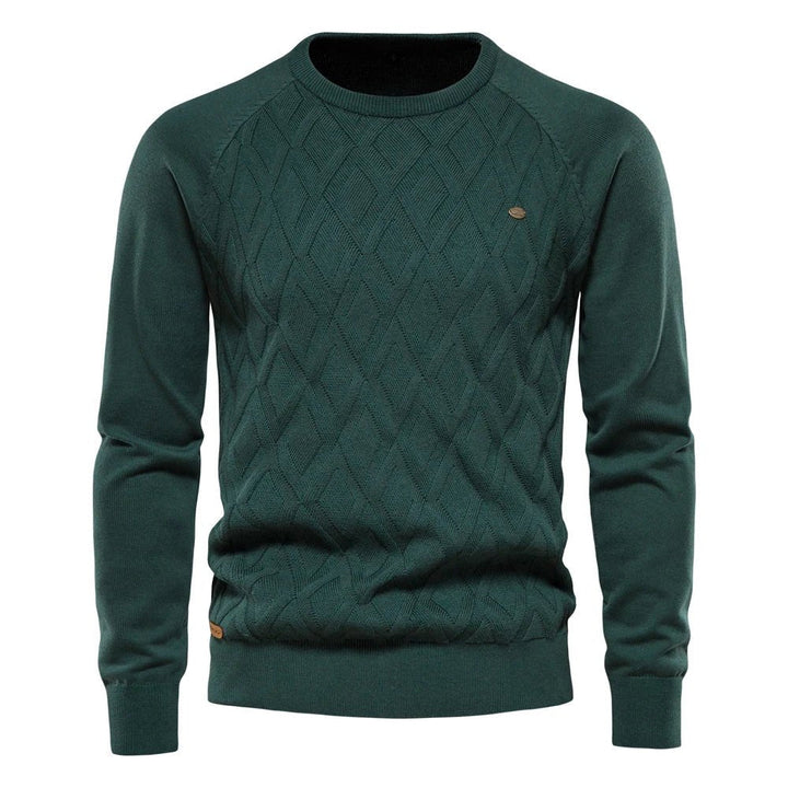 Theodor | Men's Sweater With Diamond Pattern