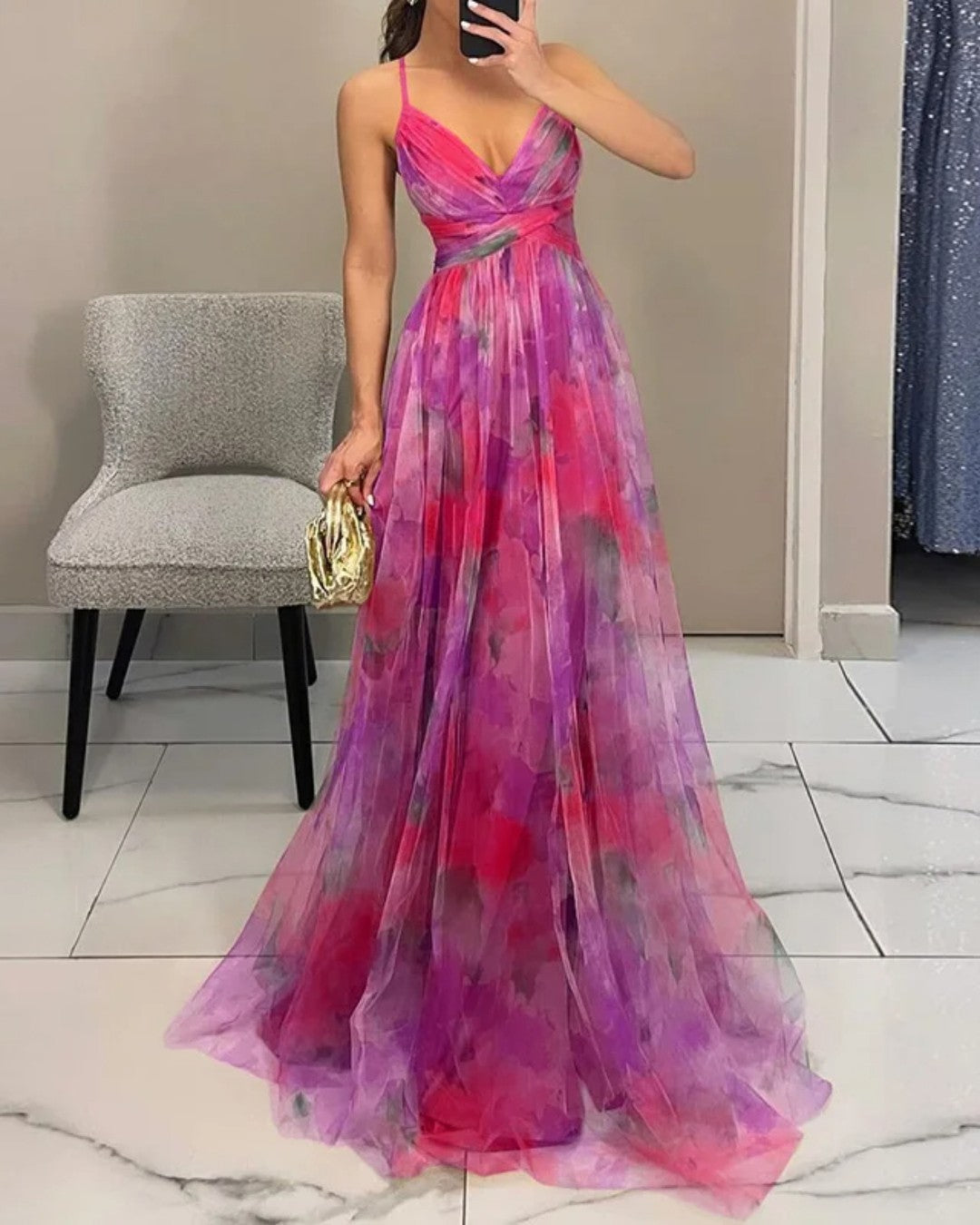 GISELLE - ENCHANTING MAXI DRESS WITH FLORAL PRINT