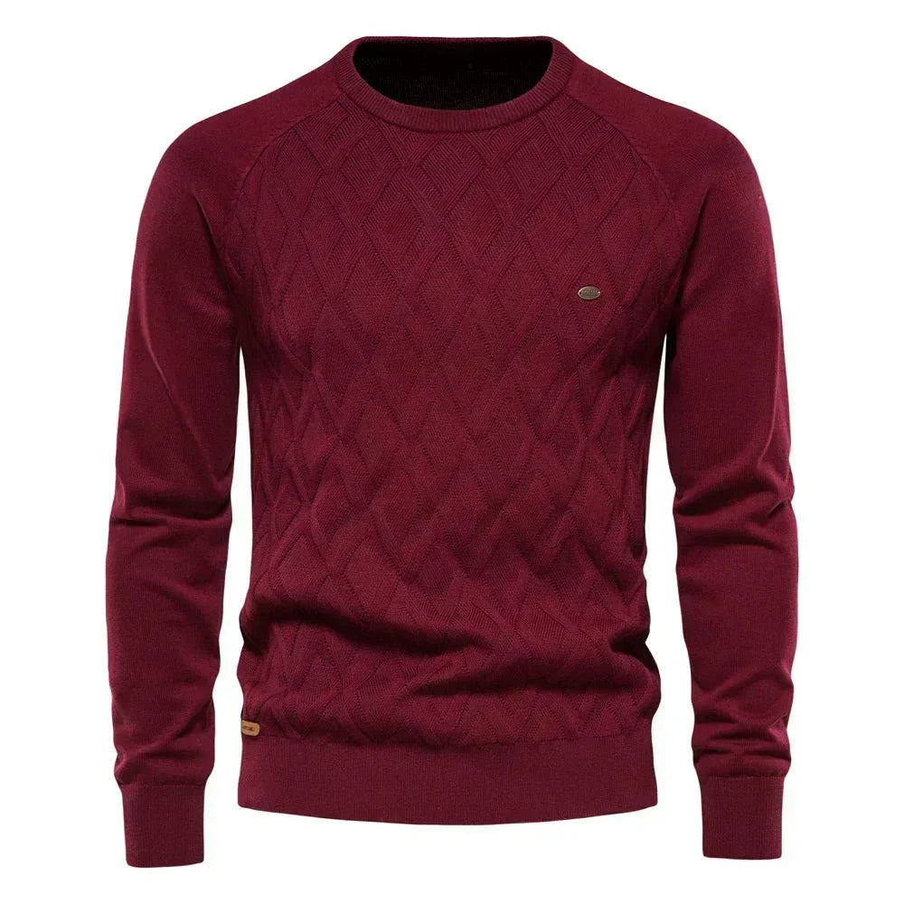 Theodor | Men's Sweater With Diamond Pattern
