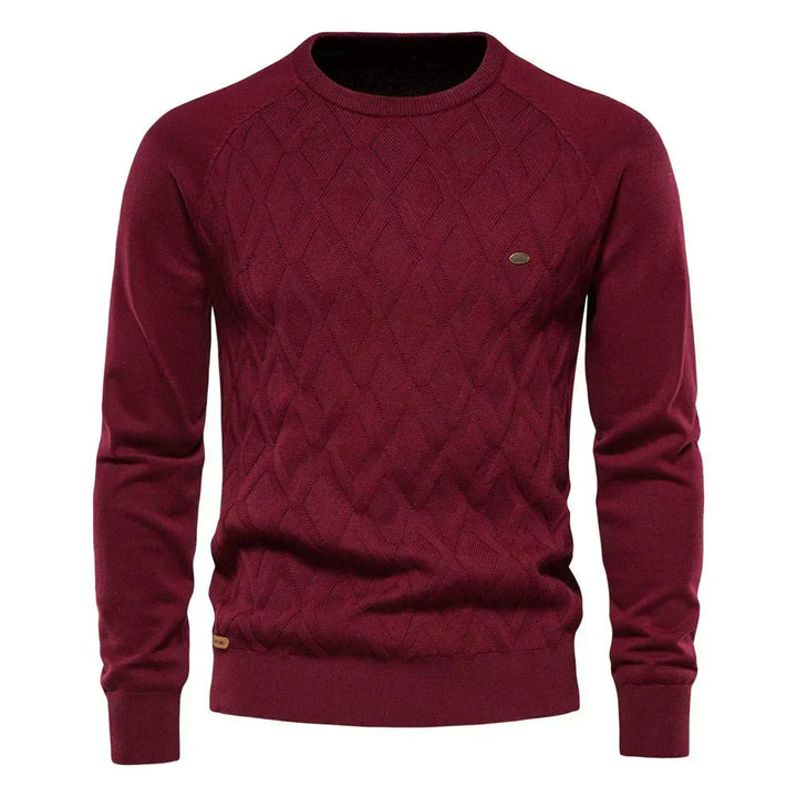 Theodor | Men's Sweater With Diamond Pattern