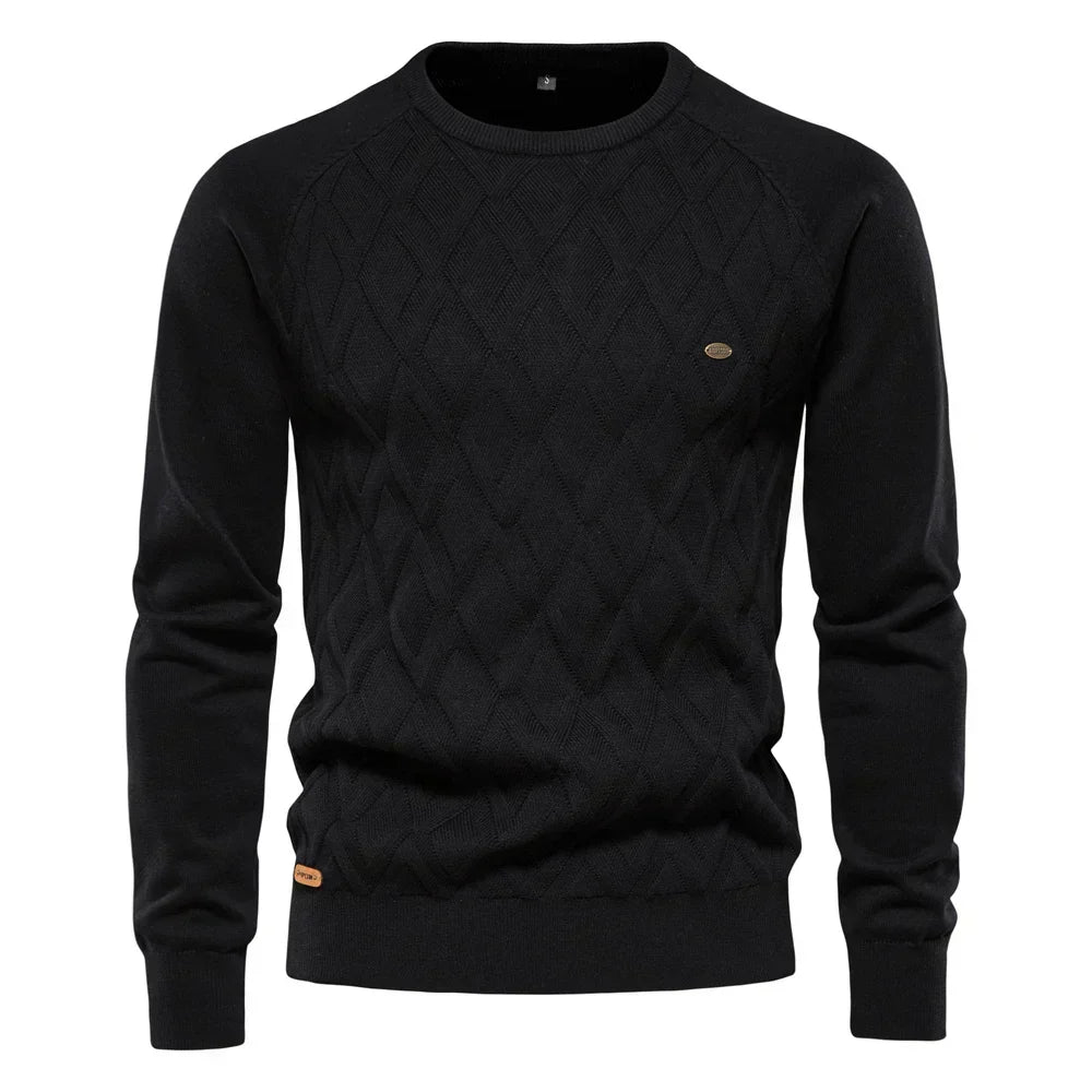Theodor | Men's Sweater With Diamond Pattern