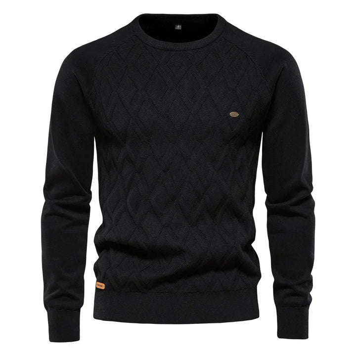 Theodor | Men's Sweater With Diamond Pattern