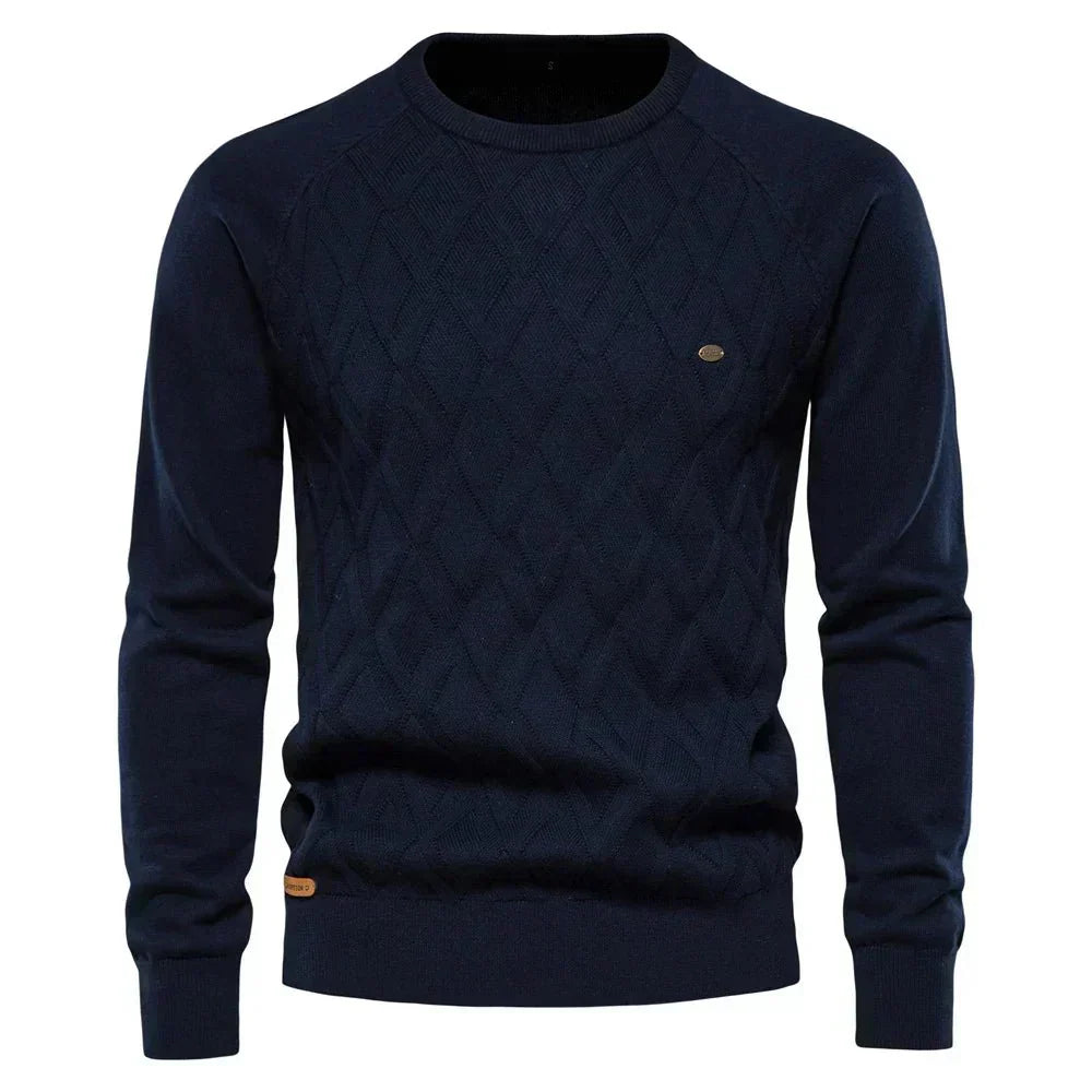 Theodor | Men's Sweater With Diamond Pattern