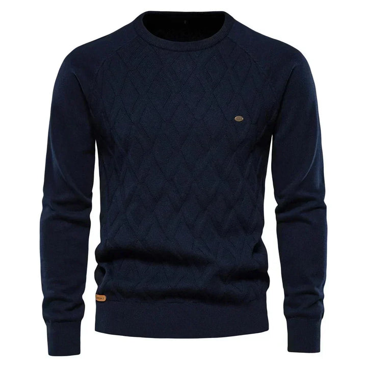 Theodor | Men's Sweater With Diamond Pattern