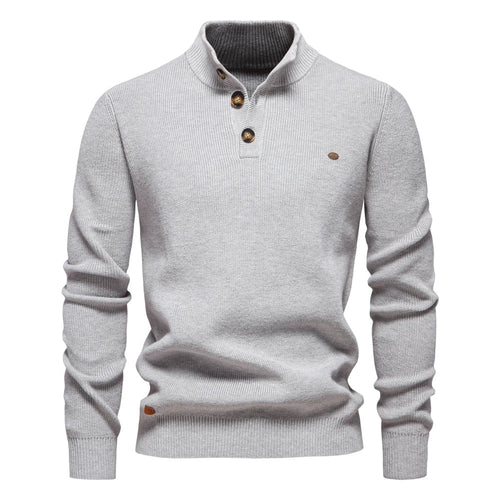 Aaron | Men's Sweater With Button Design
