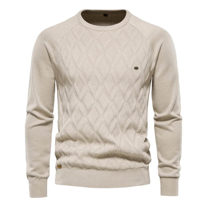 Theodor | Men's Sweater With Diamond Pattern